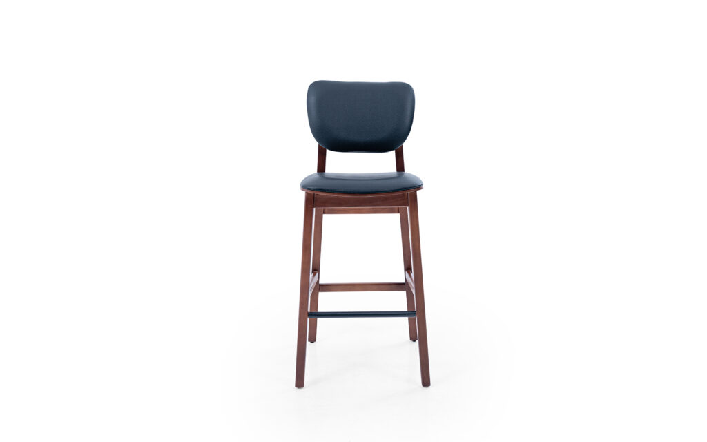 Upholstered wooden bar stool for restaurant and hotel bar seating projects