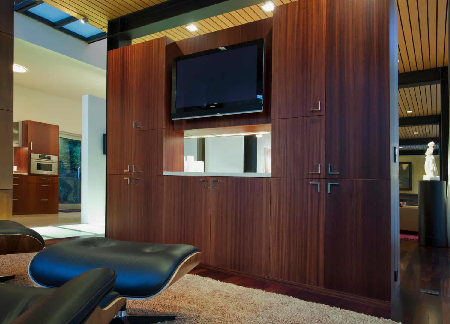 hotel FF&E ghana custom TV unit and built-in storage furniture in hotel suite