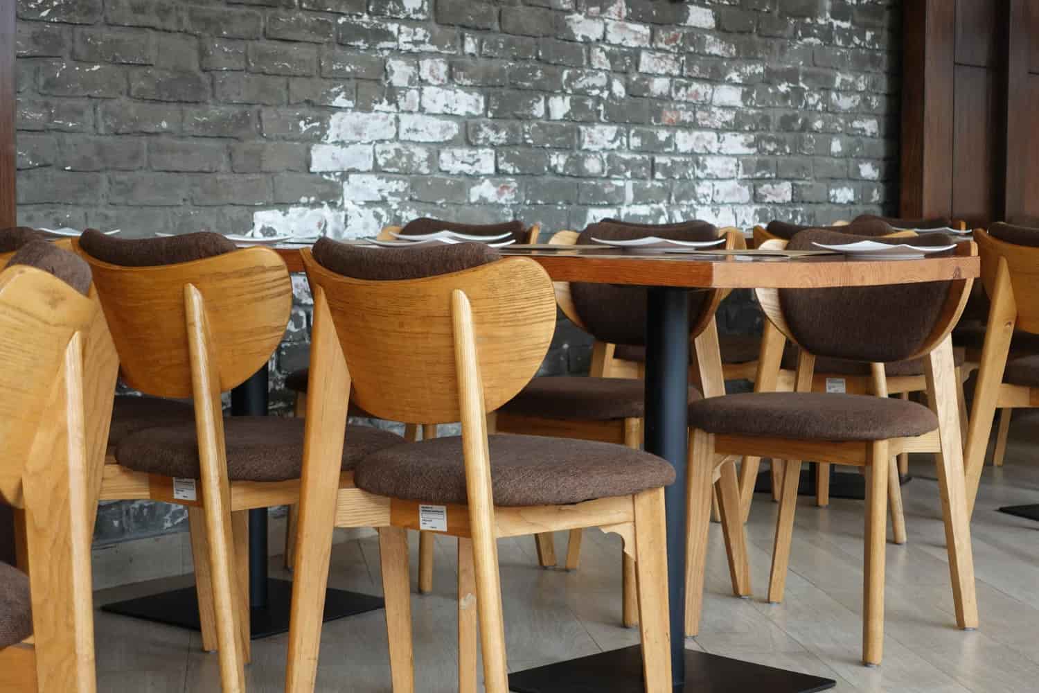 restaurant furniture Ghana vs Turkey vs China wooden dining chairs and table comparison in restaurant setting