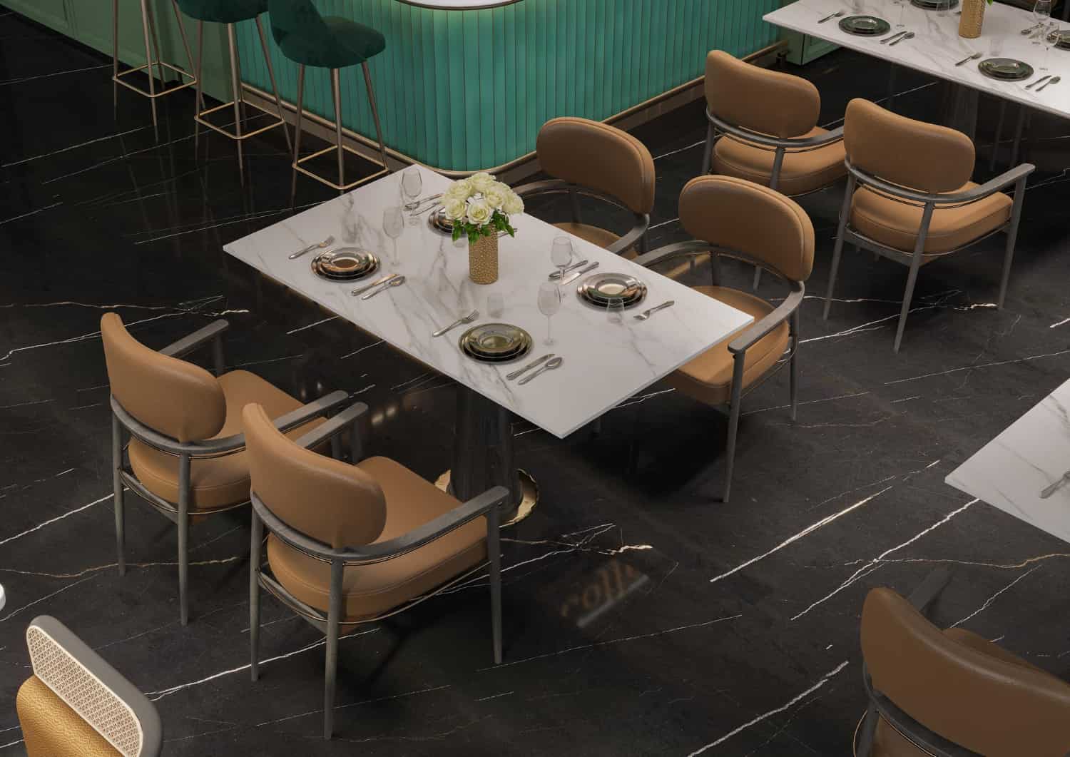restaurant furniture for hotel projects Ghana with table setup and chair arrangement